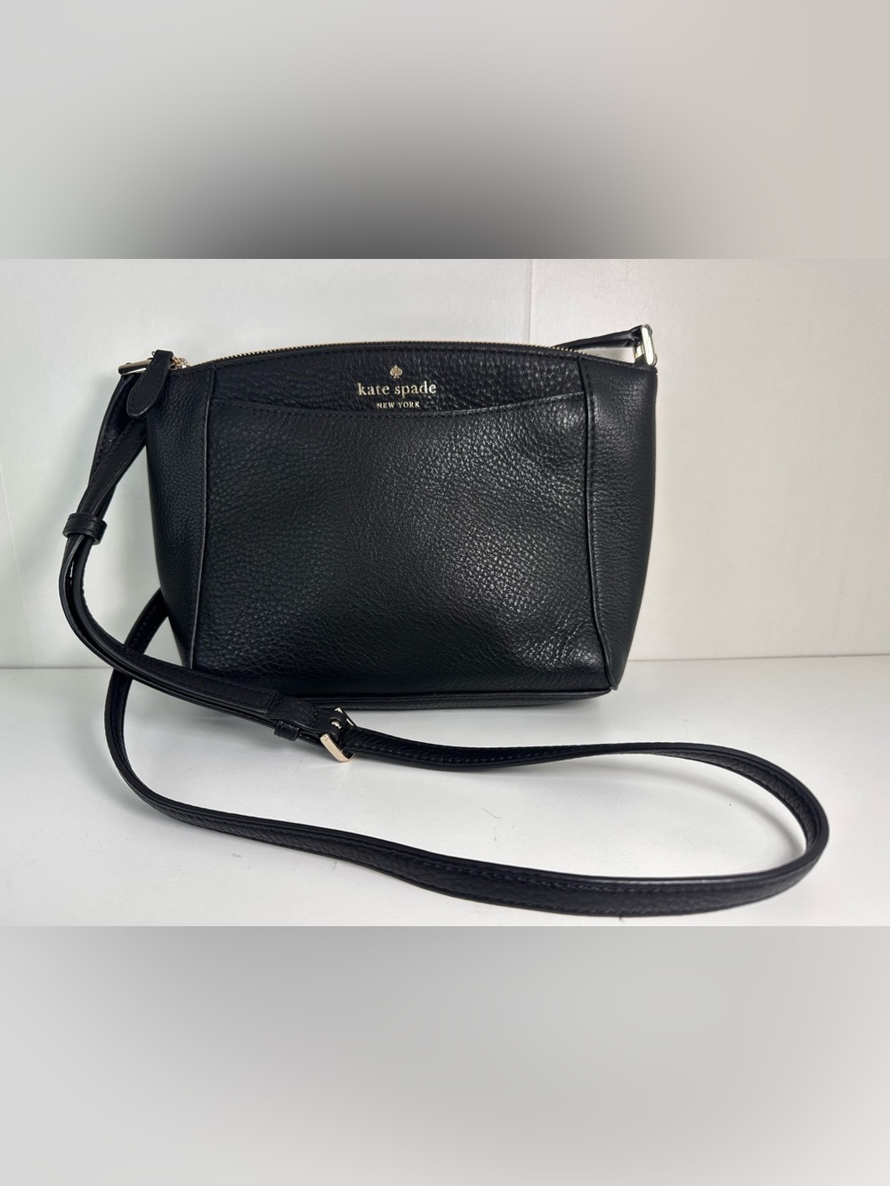 Kate Spade Monica Crossbody Black Pebbled Leather WKR00258 $279 Retail